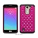 LG K7 Case, LG Tribute 5 Case, Speedup Slim Dual Layer Spot Diamond Hybrid Gel Rhinestone Bling Hot Pink Hard Armor Shell + Black Shock-Absorption Soft Silicone Inner Bumper Defender Case Cover