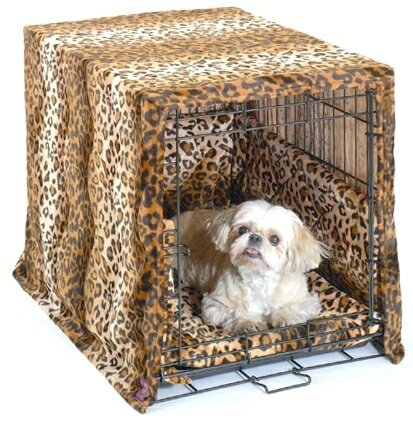 Pet Dreams 2781-X Designer Cratewear 3 Piece Dog Bedding Set in Leopard Print Size: X-Small: 13" W x 19" D