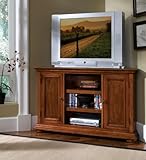 Homestead Corner Entertainment Stand with Warm Oak Finish