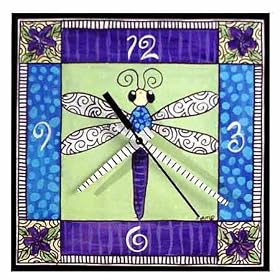Dragonfly Decoupage Art Wall Clock, 8