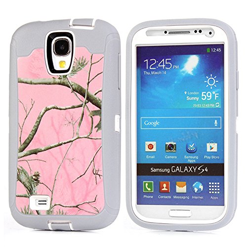 Galaxy s4 Case, Kecko(TM) Defender Natural Realtree Camo Military Grade Shatterproof Triple Layer High Impact Hybrid Combo Protective Case in screen Tough Armor Shock Absorbent Dirtproof Heavy Duty Rugged Hunting Tree Camoflauge Branch on the Core Series Case For Samsung Galaxy S4 SIV I9500(not for S4 active / S4 MINI)