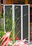 LECO Sichtschutz 3 teilig Paravent Weiß/ silber H 184 cm
