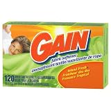 Gain Dryer Sheets, Island Fresh Scent, 120-Count Boxes  (Pack of 3)