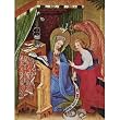 Conrad von Soest (Passion Altar (Altar Wildungen), left wing: Maria Annunciation, Birth of Christ, Adoration of the Thre - 11x17