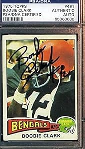 Boobie Clark Signed Certified 1975 Topps Authenic Autograph - PSA/DNA Certified - NFL Autographed Rookie Cards