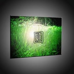 Kunstdruck Chinesisches Smybol "Kreis" gr�ne Wiese Bild in 130x180 cm