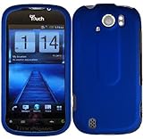 For T Mobil HTC Mytouch4g Slide Doubleshot Accessory - Rubber Blue Hard Cas ....