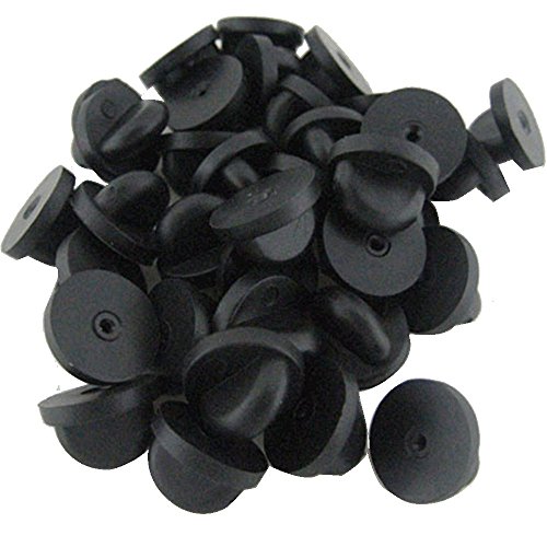 Rubber (PVC) Pin Backs 50 - Butterfly Clutch