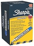Sharpie King Size Permanent Marker, 12 Blue Markers(15003)