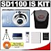 Canon PowerShot SD1100IS 8MP Digital Camera with 3x Image Stabilized Zoom (Blue) + Cameta Bonus Accessory Kit