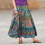 TravelSmith Womens Plus Size Ribbon Crinkle Fiesta Skirt