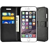 iPhone 6S Case, iPhone 6 Case, caseen&reg; Ottimo Leather Wallet Slim Folio (Black) w/ Credit Card Pockets Kick Stand Flip Cover for Apple iPhone 6S and iPhone 6 4.7 Inch