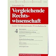 Zeitschrift f�r Vergleichende Rechtswissenschaft (ZVglRWiss) [Jahresabo]