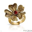 PILGRIM SKANDERBORG, DENMARK Pleasant Ring With Genuine Crystals Made in Yellow Base metal. Total item weight 9.4g - Size 6.5 (Size 6.5)