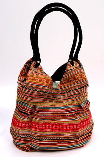 Recycled H'mong Textile Tribal Tote Bag (Red)