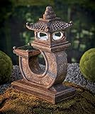 Ceramic Solar Pagoda Light Outdoor Garden Yard Statuary 4-1/2w X 8-1/2d X 12h