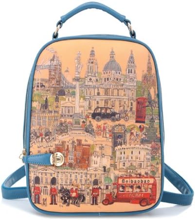 Women's Backpack Classic Print Personalized Handbag & Backpack Travel Bag (Blue)