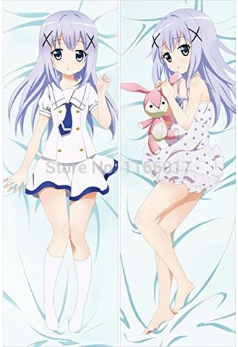 Natural Dreamer2 Newest Japan Style Cartoon Pillow Case Perfume Kafuu Chino Pillow Cover Peach Skin Size (50cm x 150cm)