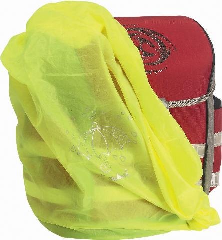 Playshoes 452030 - Regenh&uuml;lle / Regenhaube f&uuml;r Schulranzen oder Rucksack mit Aufbewahrungsbeutel, grelle gelbe Warnfarbe