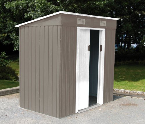 Lams - Abri de jardin en métal Taupe & Blanc LAMS - 3,10 m²