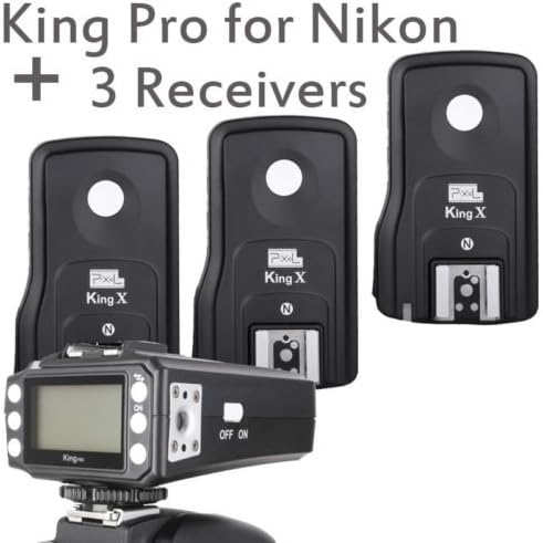 EACHSHOT Pixel King Pro 1/8000s TTL Flash Trigger 1 Transmitter + 3 Receivers For Nikon