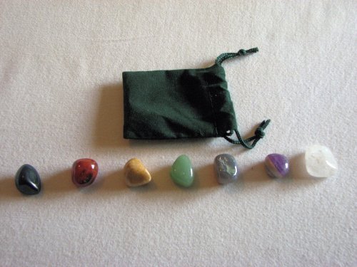 Chakra Reiki Healing Tumbled Stones with Velvet Pouch