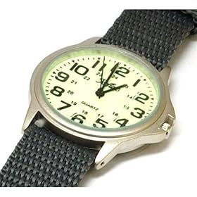 Reflex - LUM005 - Montre pour Femme au Bracelet en Nylon Gris et Cadran Phosphorescent