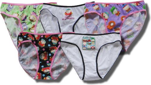 South Park Characters 100% cotton, Low-rise bikini panties for juniors. 5- pack assortment - ON SALE
