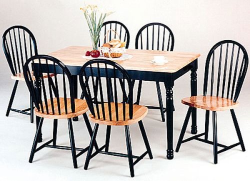 Home Elegance 8891SBK-5 5PCS Black/Natural Dining Set 