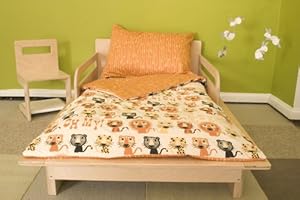 Pixel Organics Organic Toddler Bed Set in "Lions, Tiger, and Kittens . . . Oh My"