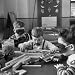 Masked boys Testing Toys at an Experimental Elementary School for Gifted Children at Hunter College Photographic Poster Print by Nina Leen, 16x16
