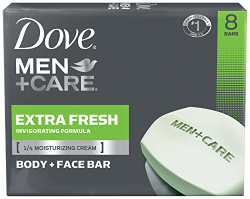 Dove Men+Care Body and Face Bar, Extra Fresh 4 oz, 8 Bar