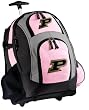 Purdue Rolling Backpack Deluxe Pink Purdue University - Backpacks Bags with Wheels or School Trolley Carry-On Bags - Unique Wheeled Gifts for Girls Ladies- CUTE!