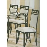 Set of 2 Matrix Style Sandy Black Metal Dining Chairs by visiondecor Furniture