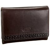 Leatherbay Accordian Wallet with Croc - Brown