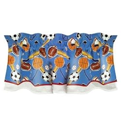 Let's Play BALL WINDOW VALANCE Sport Boy curtain room