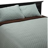 Andiamo Collection 300-Thread Count Reversible Full Queen Quilt and Sham, Teal by Andiamo