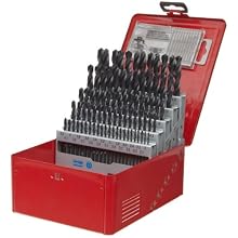 Dormer A190 High Speed Steel Jobber Length Drill Bit Set with Plastic Case, Black Oxide Finish, 118 Degree Conventional Point, Metric, 91 piece, 1.0 mm to 10.0 mm in 0.1 mm increments
