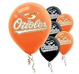 Baltimore Orioles 12 Inch Latex Balloons (6 Pack)