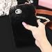 For Apple iPhone 6 6s 4.7'' Case, FLOVEME [Slim Fit] [Bling Diamond] Luxury Winter Soft Warm Faux Rabbit Fur Fuzzy Plush with Crystal Cute Bowknot Protective Back Cover for Girls Xmas Gift, Black