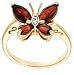 Yellow Gold Overlay Sterling Silver Garnet w/ Diamond Accent Butterfly Ring