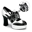 Womens Gangster Shoes 3 3/4 Inch Sexy Mid Platform Black White Theatre Costumes