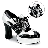 Womens Gangster Shoes 3 3/4 Inch Sexy Mid Platform Black White Theatre Costumes
