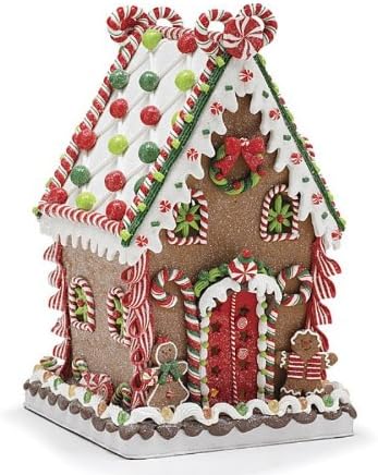 Whimsical Polymer Clay Gingerbread House That Lights Up Christmas Holiday Decor