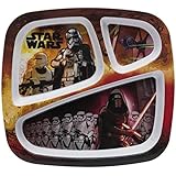 Zak! Designs 3-section Plate with Star Wars The Force Awakens Graphics, BPA-free Melamine