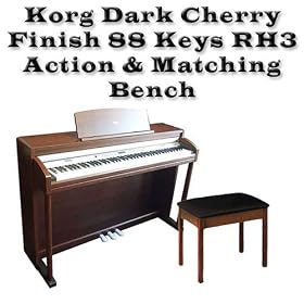 Korg C520DC Dark Cherry Finish 88 Keys 40 Sounds RH3 Action With Matching Bench