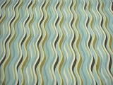 Retro Modern Wavy Contemporary Fabric ~ Spa Blue