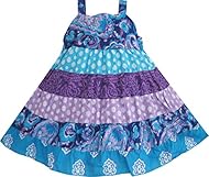 Girls 2015 Striped Print Cotton  Dress