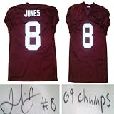 Signed Julio Jones Alabama Football Jersey JSA COA Falcons Jones is the fan favorite and star wide receiver of the Atlanta Falcons. #6 overall pick in the 2011 NFL Draft. Jones also won a National BCS title while at Alabama. Custom crimson jersey, name and numbers stitched on, size XL. March 31, 2012 in Chantilly, VA. Jersey is authenticated by James Spence Authentication (JSA). Comes with their &