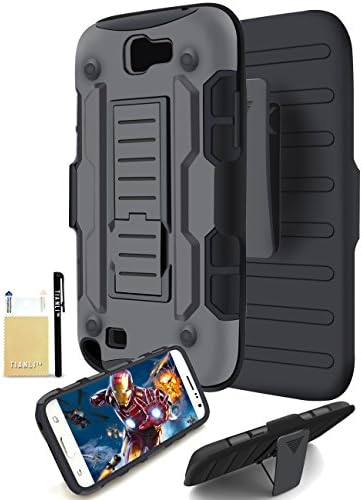 Galaxy Note 2 Case,Samsung Galaxy Note 2 Heavy Duty Case,TIANLI(TM)[HEAVY DUTY] Armor Defender,Belt Clip Holster Case For Samsung Galaxy Note 2-Retail Packaging WLZS Black